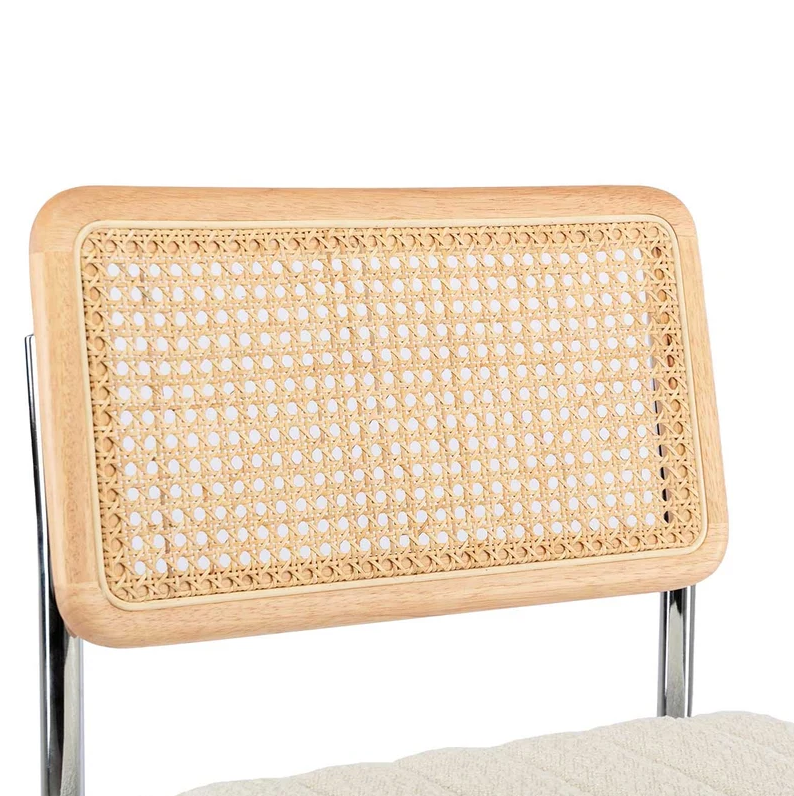 Blake Boucle Office Chair White Chrome