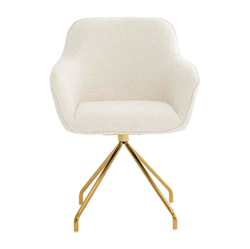Levi Swivel Fabric Dining Arm Chair